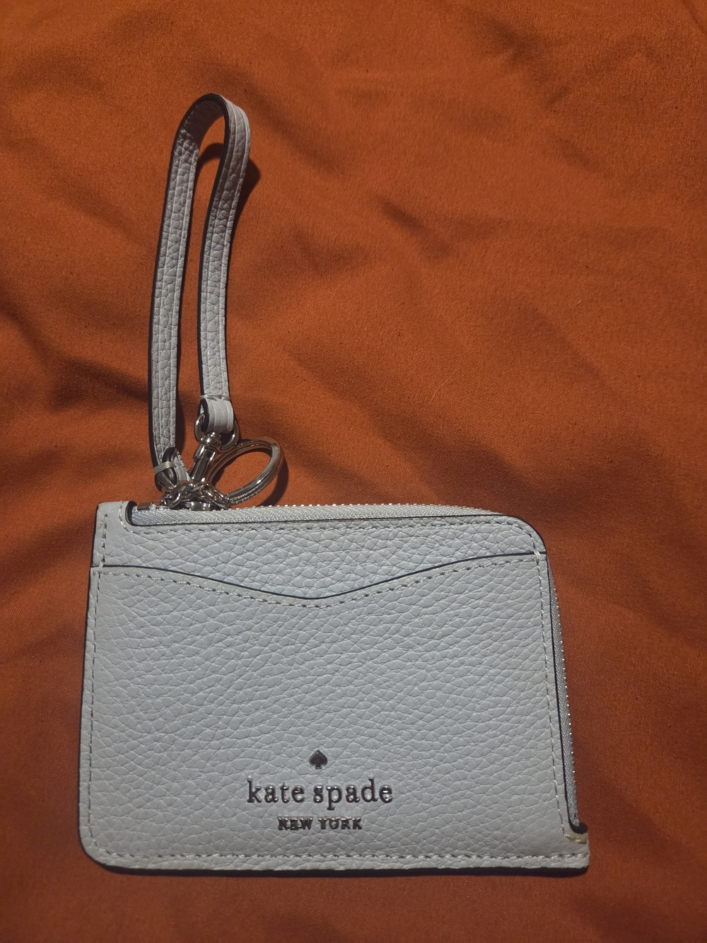 kate spade New York White Leather Wristlet Card Case